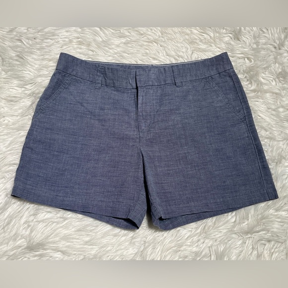 Tommy Hilfiger Pants - TOMMY HILFIGER Women's Blue Linen Blend Chino Walking Shorts Pockets